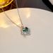 Zircon Pendant Necklace For Women's Instagram Style Abalone Shell Heart Shaped Crowd Design Collar Chain_ipsvogv.com