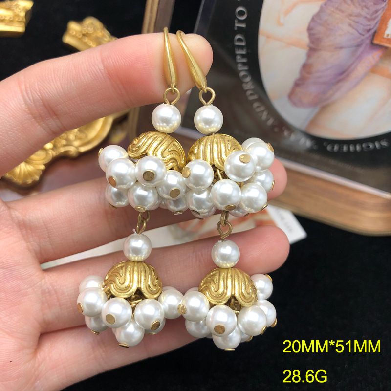 Fashion Accessories Made Of Antique Gold, Heavy Industry Necklace, Earrings, Pearl Series, Woven Set, Niche And_ipsvogv.com