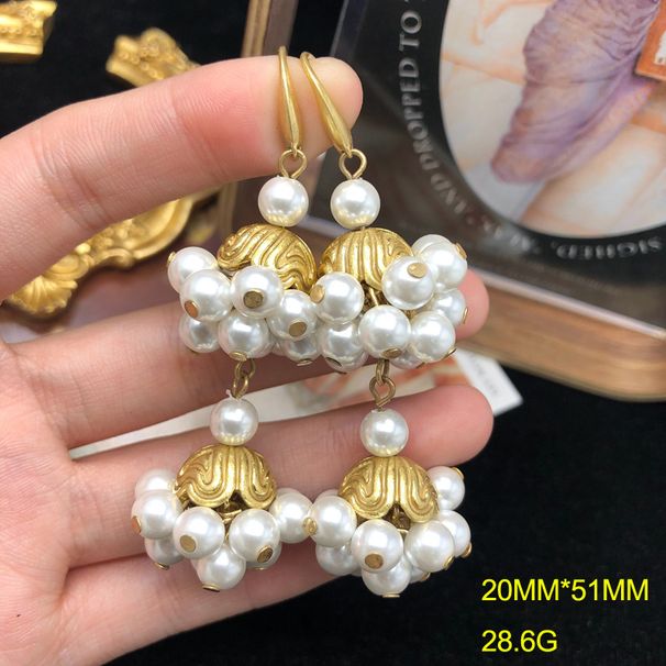 Fashion Accessories Made Of Antique Gold, Heavy Industry Necklace, Earrings, Pearl Series, Woven Set, Niche And_ipsvogv.com