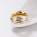 Titanium steel rainbow double row diamond ring Colorful white diamond ladies pinky ring Korean version female ring_ipsvogv.com