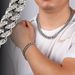Unisex 12.5mm Round Chain Diamond Men's Alloy Necklace Trendy Cool Rap Hip Hop Style Cuban Chain_ipsvogv.com