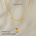 Peach Heart & Butterfly Pendant Necklace - Stainless Steel Lightweight Jewelry That Never Fades_ipsvogv.com