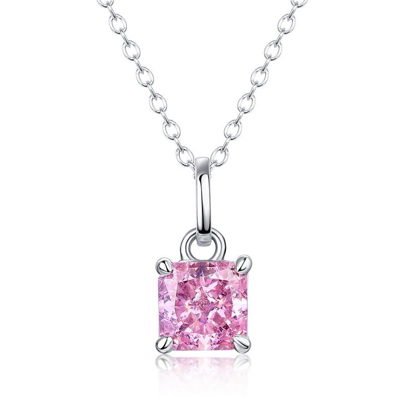Willson Jewelry New S925 Sterling Silver Pendant Fashionable And Elegant Pink Ice Flower Cut High Carbon Diamond Manufacturer_ipsvogv.com