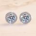 S925 Sterling Silver Female Earrings 50 Points/1 Carat Round Earrings Wedding Moissanite Jewelry_ipsvogv.com
