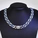 Men’s Jewelry Set Fashion New 15mm Diamond Shaped Flip Top Interval Inlaid Rhinestone Cuban Necklace Thick Hip Hop Trendy Jewelry_ipsvogv.com