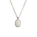Natural White Moonstone Necklace, Women's Oval Pendant Ins, Niche, Simple, High-end Feeling, Collarbone Chain, Silver_ipsvogv.com