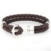 Beaded Snake Pattern Anchor Hip-Hop Personality Genuine Leather Men's Bracelet High-End Jewelry Accessories_ipsvogv.com