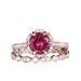 Product 14k Rose Gold Pigeon Blood Red Set Ring Engagement Pair Jewelry_ipsvogv.com
