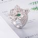 Hiphop Copper Inlaid Zircon Domineering Men's And Women's Closed Mouth Super Sparkling Large Full Leopard Head Ring_ipsvogv.com
