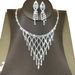 Bridal Wedding Necklace Set - Full Diamond Mesh Design (Evening Party, Elegant Rhinestone Jewelry, 18-20 Inch Adjustable Chain, Gift Box Included)_ipsvogv.com