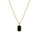 Titanium Steel Black Block Hanging Tag Necklace Fashion Letter Sweater Chain Women_ipsvogv.com