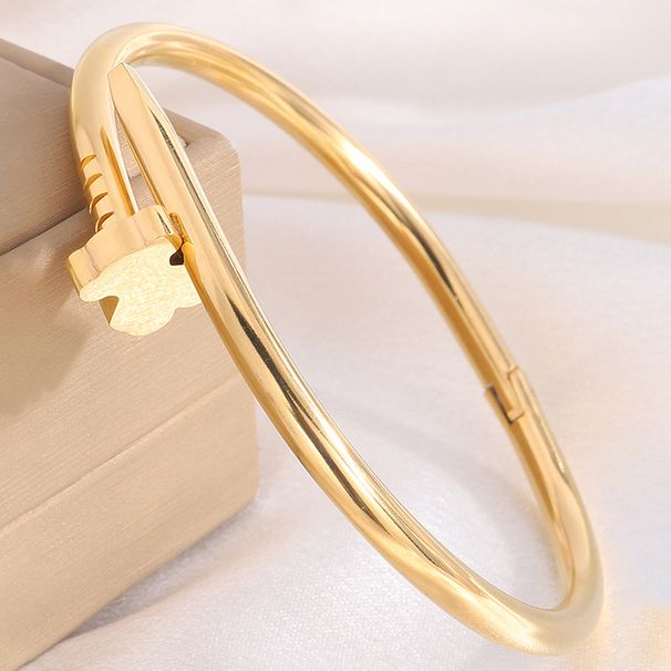 Unisex electroplated stainless steel nail bracelet fashionable light luxury women's high end non fading bracelet_ipsvogv.com