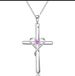 Hot Sale Easter Heart Shaped Cross Diamond Pendant Necklace European And American Fashion Personality Simple Ladies Jewelry_ipsvogv.com