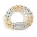Unisex Hip Hop Bracelet 20mmT Square Diamond Mixed Inlaid Cuban Chain Two Color Rose Gold Men's Personality Trend Hip Hop_ipsvogv.com