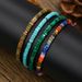 Hot Selling Women's Handmade Beads Convergent Bohemian Turquoise Imperial Stone Flat Beads Braided Couple Bracelet_ipsvogv.com