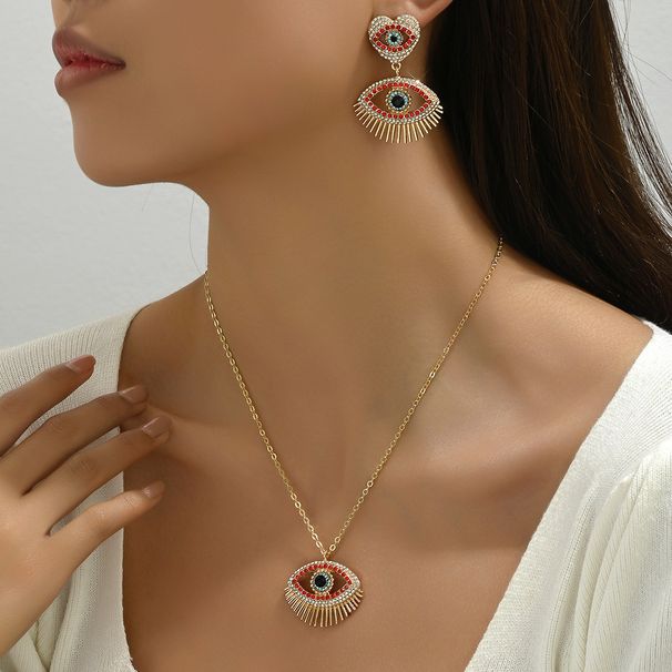 Fashion hip-hop style women's necklace, personalized love, devil's eye, niche design, earrings, long chain_ipsvogv.com