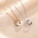 Letter Interlocking Safety Buckle Titanium Steel Necklace Women's Sheepskin White Jade High-end Feeling Collarbone Chain_ipsvogv.com