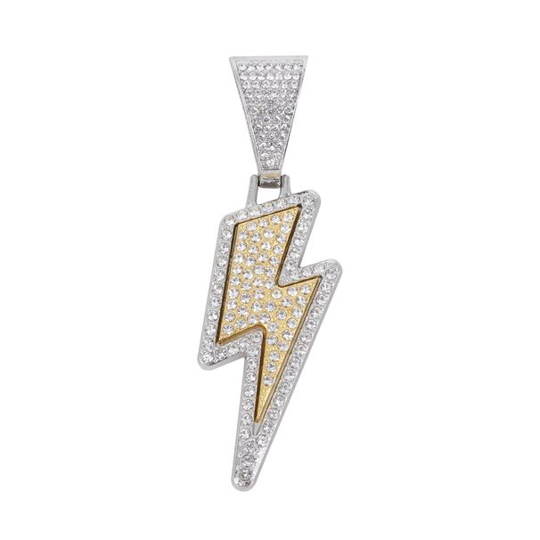 Men’s Jewelry Set Fashion Cuban Chain New Lightning Alloy Pendant For Men Trendy Personality Rap Brand Cool Hip Hop Diamond Pendant_ipsvogv.com