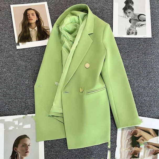 Women's Clothing metal buckle style casual versatile milky white age-reducing suit trend for small people_ipsvogv.com