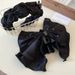 Designer style mesh studded diamond bow grab clip, sweet back of the head, coiled hair shark clip, simple and versatile hair accessory_ipsvogv.com