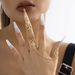 Adornment Gothic Hollow Conical Nail Set With Finger Ring, Niche Metal Tassel Ring For Women_ipsvogv.com