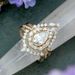 3-Piece Gold Zircon Set Jewelry Women's Full Diamond Luxury Ring_ipsvogv.com
