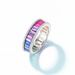 Rainbow zircon ring men and women S925 single row surrounded by colored gemstone ring fashion personality_ipsvogv.com