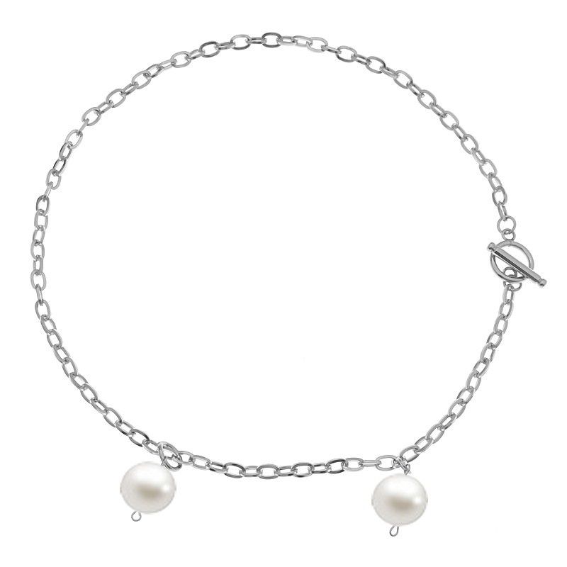 Fashion Partner Splicing Pearl Necklace Retro Shell Pearl Men And Women Hip Hop Clavicle Chain Exquisite Short Style_ipsvogv.com