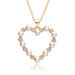 Fashion Retro French Necklace Real Gold Electroplated Hollow Pendant Sweater Chain Zircon Love Necklace Female_ipsvogv.com