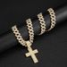 Personalized cross Cuban chain niche design full diamond cross with buckle Cuban chain gold_ipsvogv.com