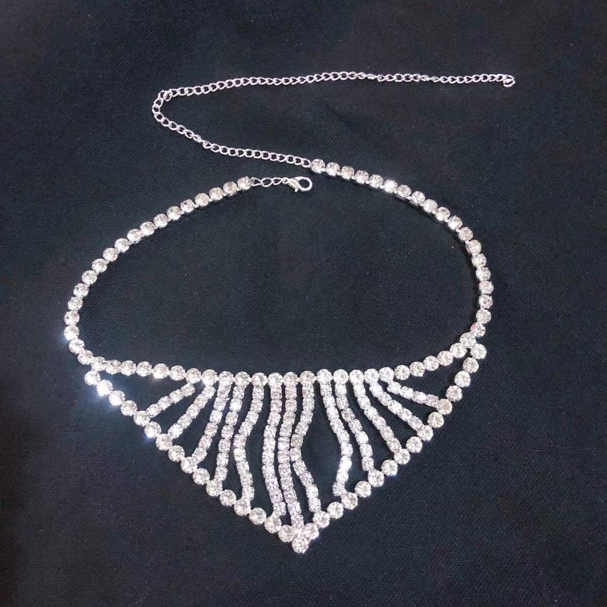 Elegant wedding dress necklace luxury fashion rhinestone ladies party necklace _ipsvogv.com