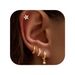 Unisex Real Gold Brass Electroplating Exquisite High Grade Zircon Flower Earrings Versatile Earrings_ipsvogv.com