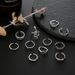 New Combination Ring Personalized Snake Shaped Star Flower Hollowed Out Opening 11 Piece Set_ipsvogv.com