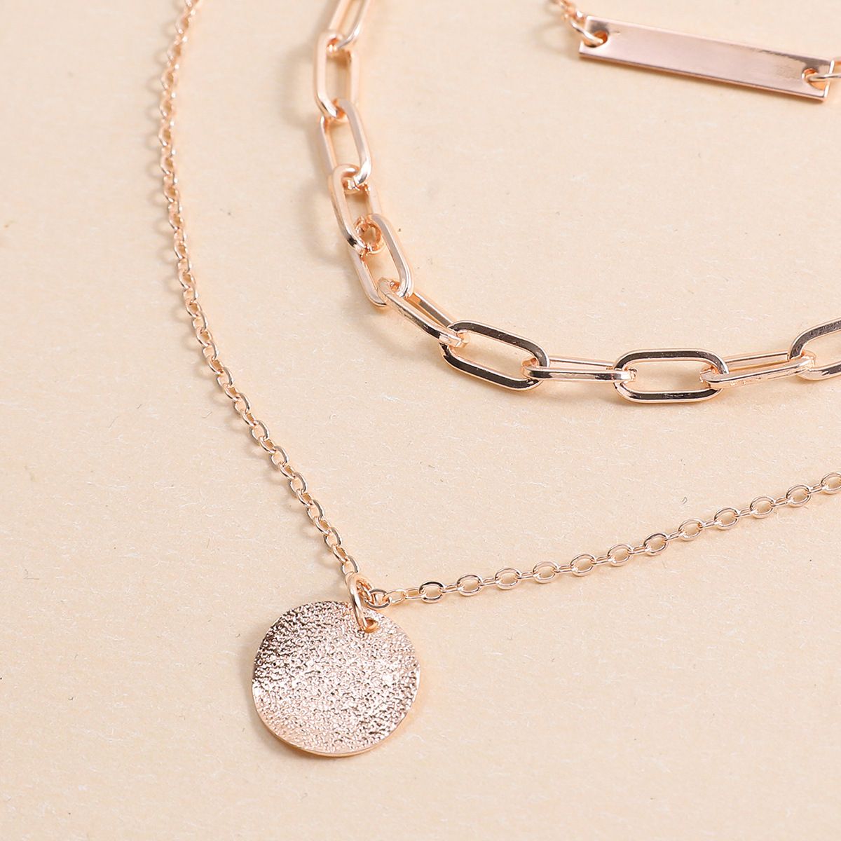 Simple And Fashionable Multi Layer Metal Disc Pendant Necklace Personality Women's Necklace Popular Jewelry_ipsvogv.com
