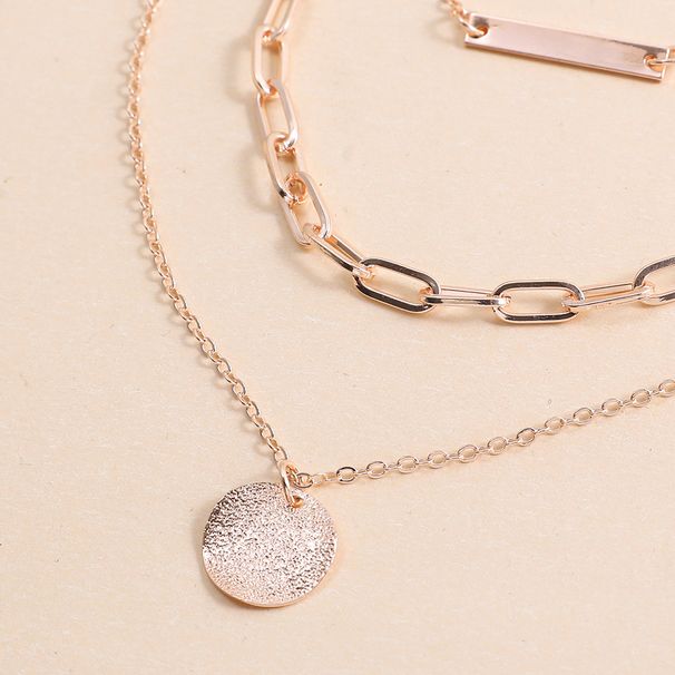 Simple And Fashionable Multi Layer Metal Disc Pendant Necklace Personality Women's Necklace Popular Jewelry_ipsvogv.com