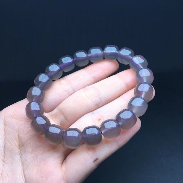 Natural Purple Agate Old Shaped Bead Tablet Jade Hand String, Single Circle Fashion Square Candy Bracelet, With_ipsvogv.com