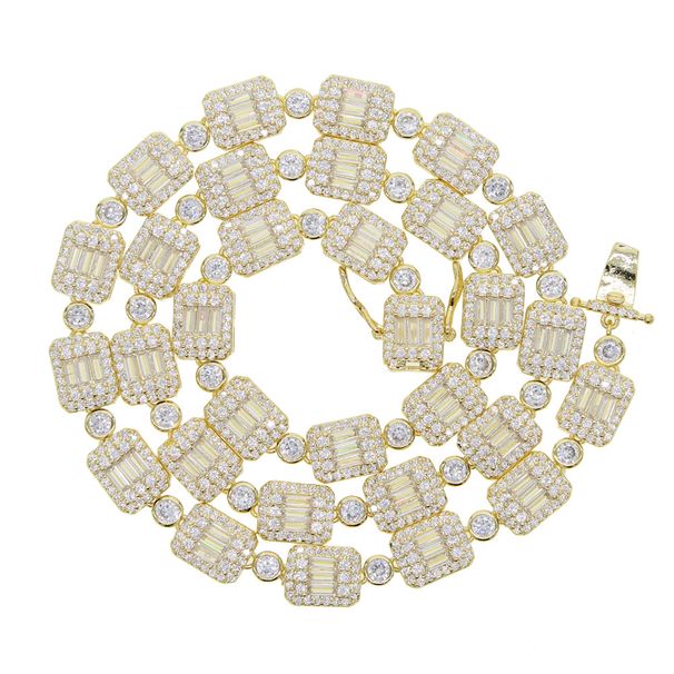 New 10X8mm Rectangular Zircon Necklace Trend Men And Women Hip Hop Necklace_ipsvogv.com