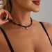 INS Light Luxury Fashion Cylindrical Glass Rice Beads Zircon Love Splicing Collarbone Chain Necklace Women_ipsvogv.com
