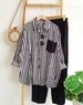 Women's Plus Size Women's Clothing Summer Slightly Fat MM Fashionable Loose Slim Comfortable Casual Striped Suit_ipsvogv.com