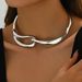 Geometric exaggeration, hip-hop style necklace, female personality, alloy double-layer design, women's collarbone chain,_ipsvogv.com