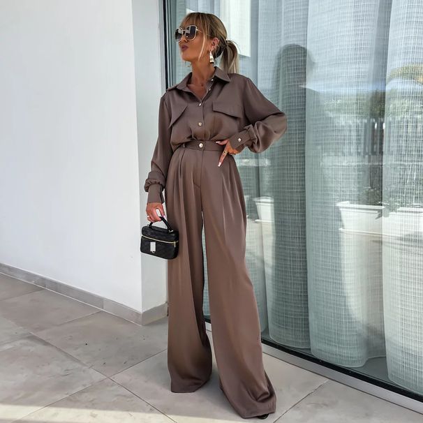 Women's Clothing suits for women Spring and autumn long-sleeved temperament loose trousers women's two-piece suits_ipsvogv.com