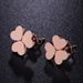 Women’s Jewelry Set Fashion Fashion and simple heart shaped lucky clover earrings and bracelet set Rose gold electroplating_ipsvogv.com