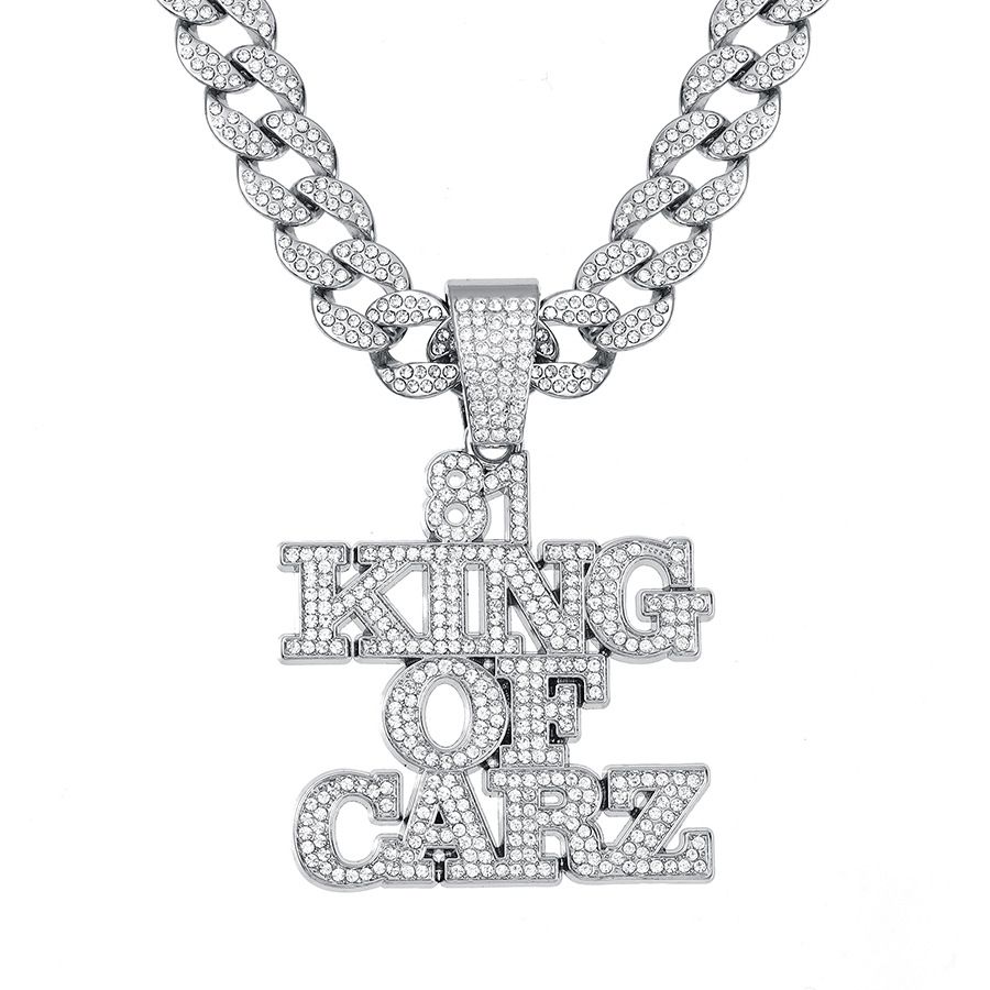 Hip Hop New Product 81king Of Carz Full Diamond Alloy Pendant Rap Cuban Chain Men's Necklace_ipsvogv.com