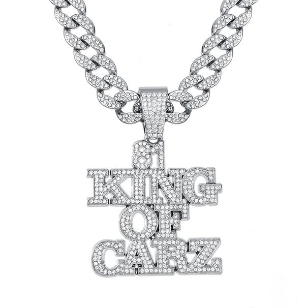 Hip Hop New Product 81king Of Carz Full Diamond Alloy Pendant Rap Cuban Chain Men's Necklace_ipsvogv.com