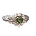 Flower Silver Inlaid With Green Zircon Tree Branch Crown Pair Ring Female Jewelry_ipsvogv.com