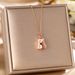 Korean Version Titanium Steel Necklace For Women, Niche, Micro Inlaid, High-end Pearl Peanut Pendant, Light Luxury_ipsvogv.com