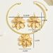 Fashion style women's necklace, jewelry set, niche flower earrings, high-end design collar_ipsvogv.com