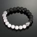 New Style Online Celebrity Simple Versatile Men's Volcanic Rock White Pine Black And White Beads Hand Jewelry Personality Yin And Yang Couple Bracelet_ipsvogv.com