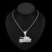 Full Diamond Tank Pendant Necklace Style Men's Trendy Street Dance Cool Hip Hop Cuban Chain Jewelry_ipsvogv.com