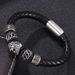 Hot Selling Woven Lion Head Leather Bracelet, Men's Cool And Personalized Style Accessory_ipsvogv.com